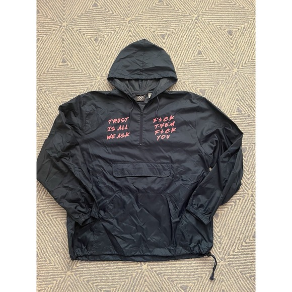 New World Republic Other - New World Republic Nylon 1/4 Zip Pullover - Trust is All We Ask - Blue/Pink - La